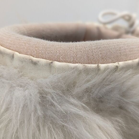 Modes White faux Fur Leather womens Snow Winter Tall Moon Boots EU 38/40 US 7/8 - Picture 6 of 11